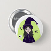 Reizvolle wütende süße Hexe Button (Vorne & Hinten)