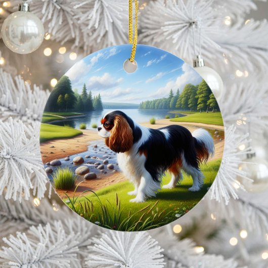 Reizvoller Cavalier King Charles Spaniel Erinnerun Keramik Ornament