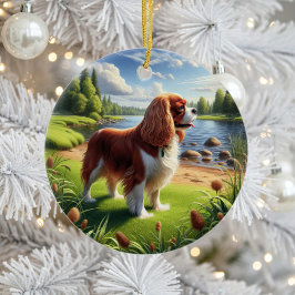 Reizvoller Cavalier King Charles Spaniel Erinnerun Keramik Ornament