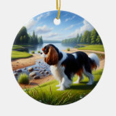 Reizvoller Cavalier King Charles Spaniel Erinnerun Keramik Ornament (Vorne)
