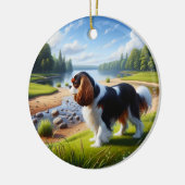 Reizvoller Cavalier King Charles Spaniel Erinnerun Keramik Ornament (Links)