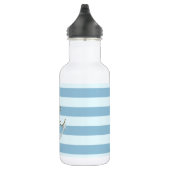 Reizvoller nautischer Anker auf hellblauen Streife Trinkflasche (Rechts)