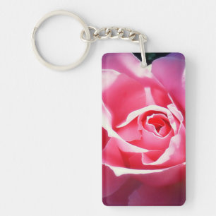 Reizvoller Rosa-Rosen-Acryls-Schlüsselanhänger Schlüsselanhänger