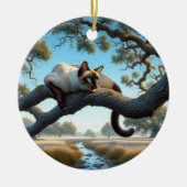 Reizvoller Siamese-Katzen-Andenken Keramik Ornament (Vorne)