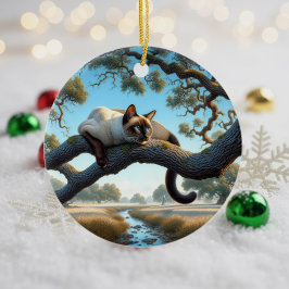 Reizvoller Siamese-Katzen-Andenken Keramik Ornament