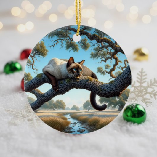 Reizvoller Siamese-Katzen-Andenken Keramik Ornament