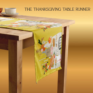 REIZVOLLER THANKSGIVING-TISCH PERSONALISIERT KURZER TISCHLÄUFER