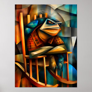 Reizvoller Turtle – Cubist Muffel Schaukelstuhl Poster
