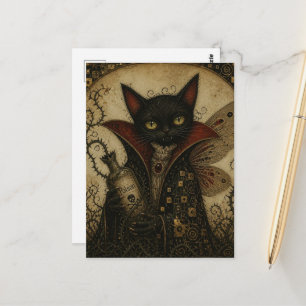 Reizvoller Vampir Schwarze Katzenfee Postkarte