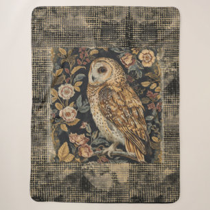 Reizvoller Vintage-Hahn und Blumenmuster, Karo Sherpadecke