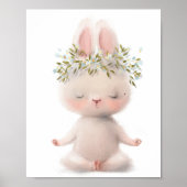 Reizvoller Wasserfarben-Hasen-Meditationsdruck | W Poster (Vorne)