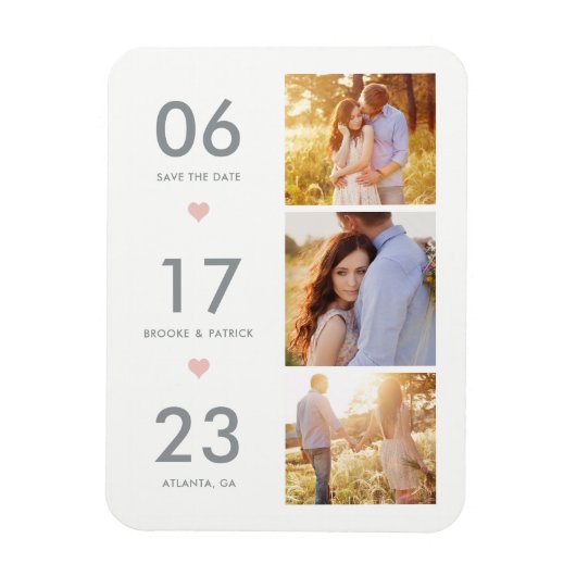 Reizvolles Datum BEARBEITBARE FARBE Save The Date Magnet (Vertikal)