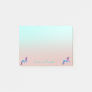 Reizvolles Einhorn, Ombre - Personalisiert Post-it Klebezettel