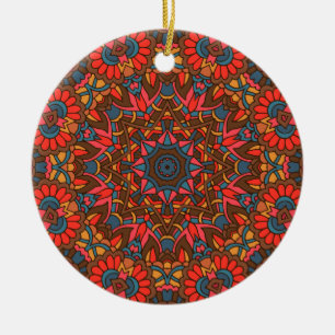 Reizvolles farbenfrohes Mandala-Nahtlosmuster  Keramik Ornament