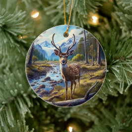 Reizvolles Hirsch-Tier-Andenken Keramik Ornament