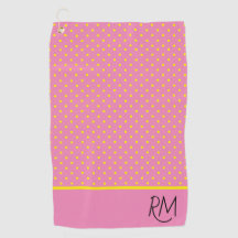 Reizvolles Monogramm-Rosa mit gelben Tupfen