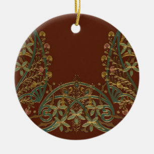 Reizvolles Nouveau-Blumenmuster mit Lilie Keramik Ornament