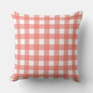Reizvolles rot-weißes Gingham-Design Kissen