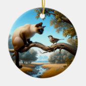 Reizvolles Siamkatzen-Andenken Keramik Ornament (Vorne)