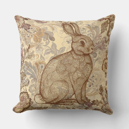 Reizvolles Vintage-Kaninchen, Ein Kaninchen inmitt Kissen