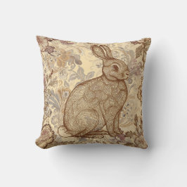 Reizvolles Vintage-Kaninchen, Ein Kaninchen inmitt Kissen