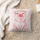 Reizvolles Wasserfarben-Schwein Kissen (Decke)