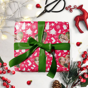 Reizvolles Wintermuster Foto Collage Weihnachten Geschenkpapier