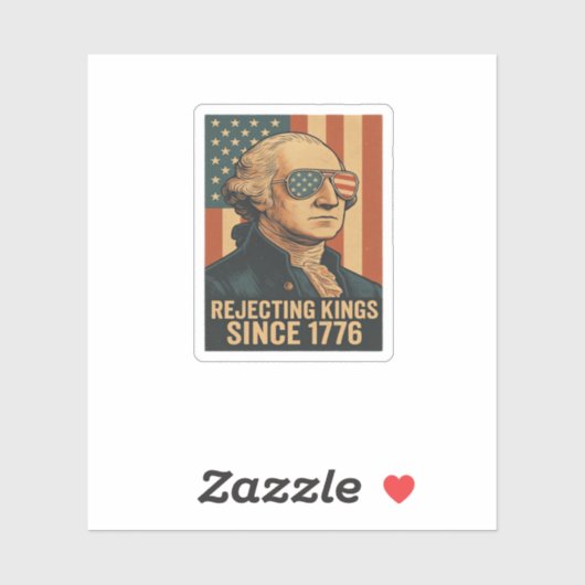 Rejecting Kings Since 1776 Classic Vintage Graphic Aufkleber (Blatt)