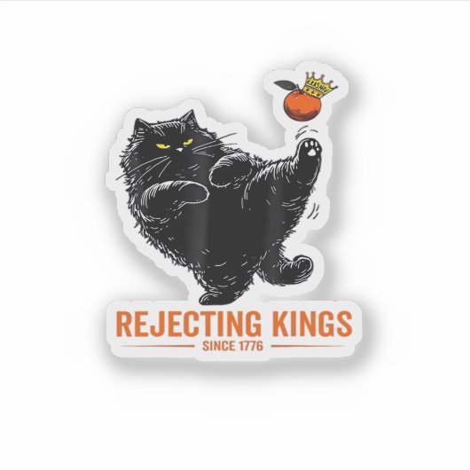 Rejecting Kings Since 1776 Patriotic Flag Design Aufkleber (Vorderseite)