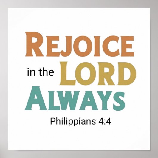 Rejoice Always Biblical Inspirational Poster (Vorne)