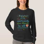 Rejoice Always Christian Scripture Wall Art T-Shirt (Vorderseite)