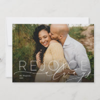 Rejoice always religious holiday photo card