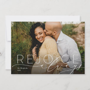 Rejoice always religious holiday photo card feiertagskarte