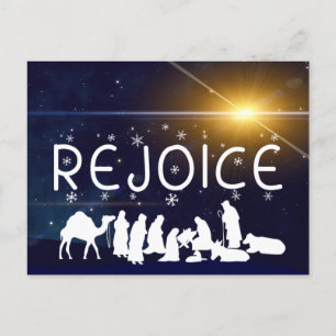 REJOICE Christmas Nativity Postkarte