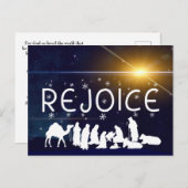 REJOICE Christmas Nativity Postkarte (Vorne/Hinten)