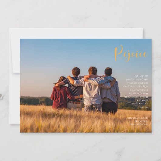Rejoice Holiday Religious Foto Card (Vorderseite)