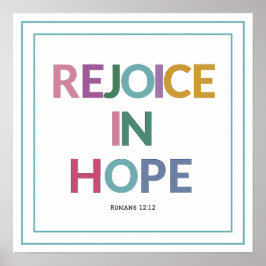 Rejoice In Hope Bible Verse Christian Minimalist Poster