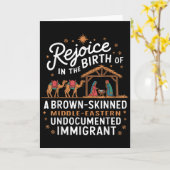 Rejoice In The Birth Of A Brown Skinned Christmas Karte (Gelbe Blume)