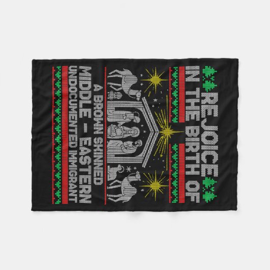 Rejoice In The Birth Of A Brown Skinned Middle Eas Fleecedecke (Vorderseite (Horizontal))