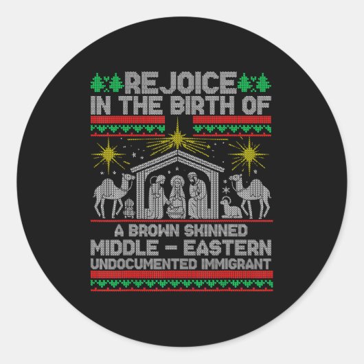 Rejoice In The Birth Of A Brown Skinned Middle Eas Runder Aufkleber (Vorderseite)