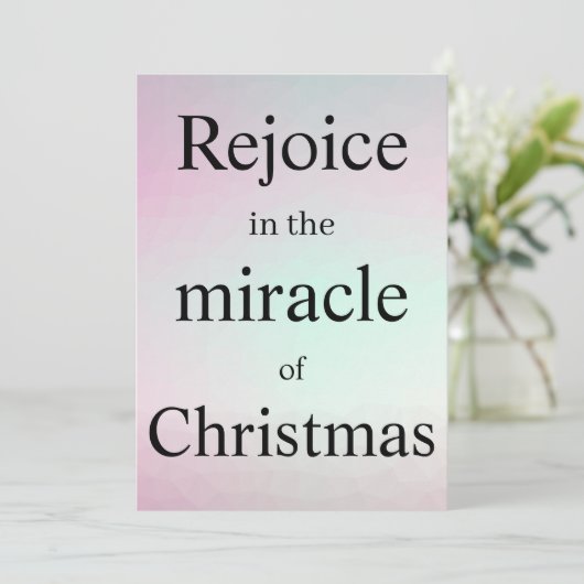 Rejoice In The Miracle Of Christmas Dankeskarte (Stehend Vorderseite)
