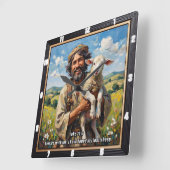 Rejoice: Shepherd Finds Lost Sheep Quadratische Wanduhr (Winkel)