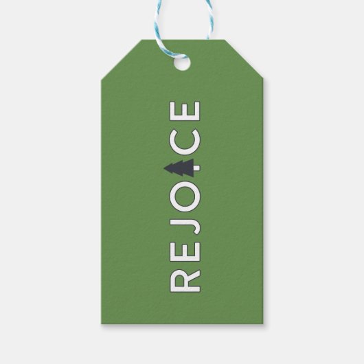 Rejoice Tree Gift Tag Geschenkanhänger (Vorderseite)