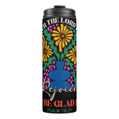 Rejow Retro Hartglas Floral Thermosbecher (Vorderseite)