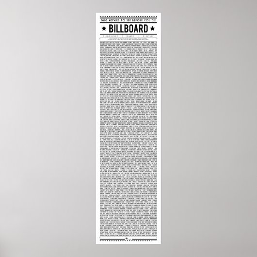Reklametafel von 1000 Filmen vor dem die Poster (Vorne)