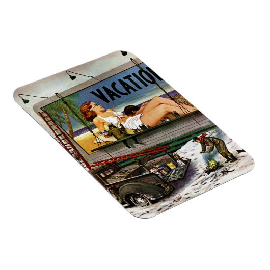 Reklametafeln im Winter von Stevan Dohanos Magnet (Rechte Seite)