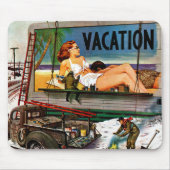 Reklametafeln im Winter von Stevan Dohanos Mousepad (Vorne)