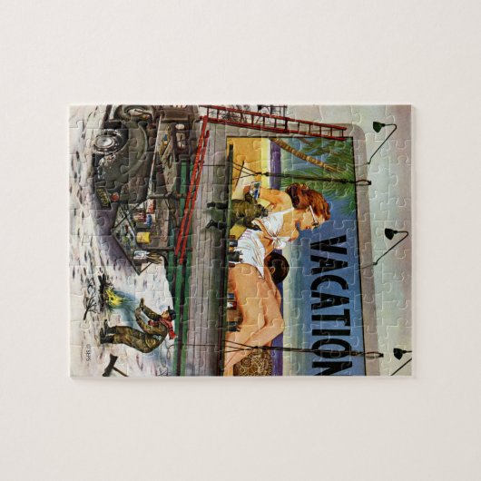 Reklametafeln im Winter von Stevan Dohanos Puzzle (Horizontal)