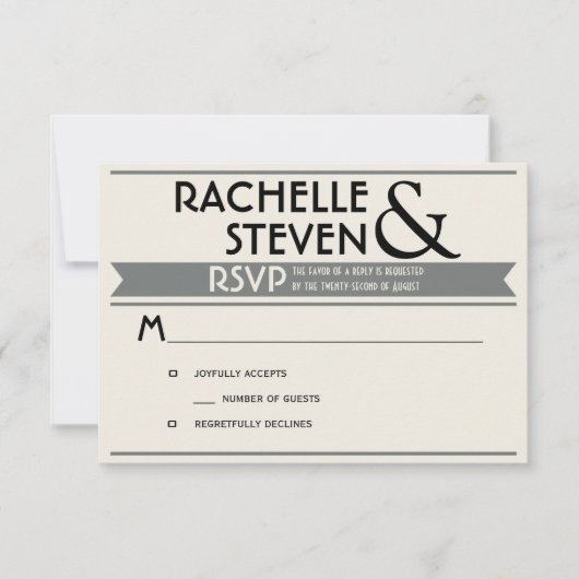 Reklboard Wedding RSVP Karte (Vorderseite)
