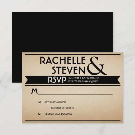 Reklboard Wedding RSVP Karte (Vorne/Hinten)